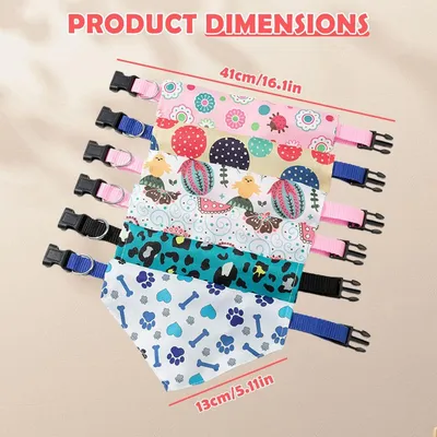 HausPets 6er Set Hunde-Bandanas mit verstellbarem Halsband