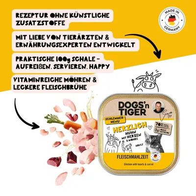 Dogs’n Tiger Herzlich Katzenfutter, Huhn, Rind & Möhre