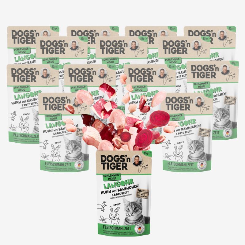 Dogs’n Tiger Langohr Katzenfutter, Huhn, Kaninchen & Rote Beete