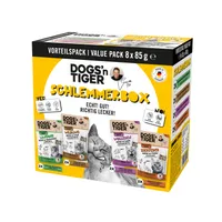 Dogs’n Tiger Katzenfutter, Schlemmerbox, 8x 85g