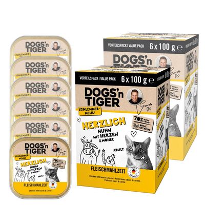 Dogs’n Tiger Herzlich Multibox Katzenfutter, Huhn, Rind & Möhre