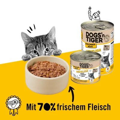Dogs’n Tiger Herzlich Katzenfutter, Huhn, Rinderherzen & Karotte