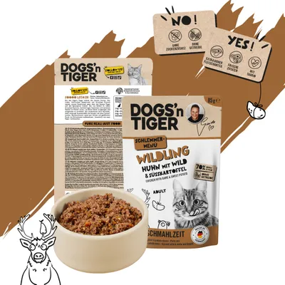 Dogs’n Tiger Wildling Katzenfutter, Huhn, Wild & Süßkartoffel