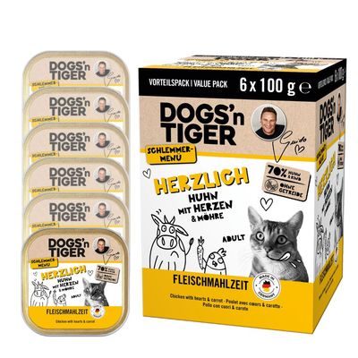 Dogs’n Tiger Herzlich Multibox Katzenfutter, Huhn, Rind & Möhre