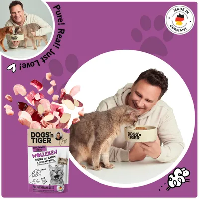 Dogs’n Tiger Wolleken Katzenfutter, Huhn, Lamm & Süßkartoffel