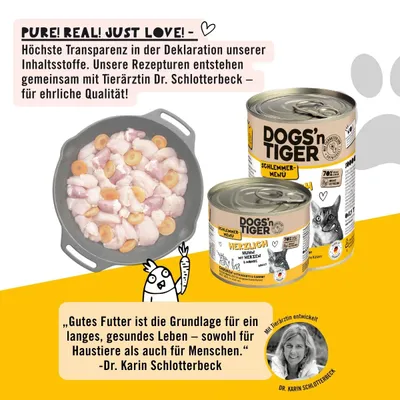 Dogs’n Tiger Herzlich Katzenfutter, Huhn, Rinderherzen & Karotte Dogs’n Tiger Herzlich Katzenfutter, Huhn, Rinderherzen & Karotte