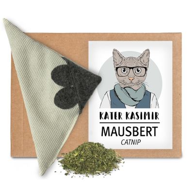 Kater Kasimir Spielmaus für Katzen, Mausbert BIO-Katzenminze (Catnip)
