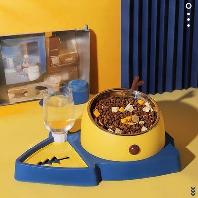FurryFusion Dispensador automático de comida y agua con forma cuerno ciervo
