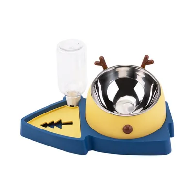 FurryFusion Dispensador automático de comida y agua con forma cuerno ciervo