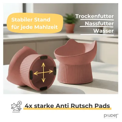 PiuPet® Ergonomischer Futternapf I schnurrhaar freundlich I rutschfest PiuPet® Ergonomischer Futternapf I schnurrhaar freundlich I rutschfest