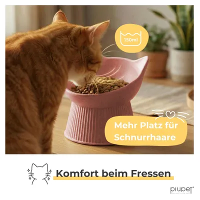 PiuPet® Ergonomischer Futternapf I schnurrhaar freundlich I rutschfest PiuPet® Ergonomischer Futternapf I schnurrhaar freundlich I rutschfest