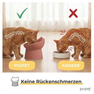 PiuPet® Ergonomischer Futternapf I schnurrhaar freundlich I rutschfest