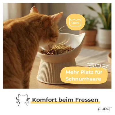 PiuPet® Ergonomischer Futternapf I schnurrhaar freundlich I rutschfest PiuPet® Ergonomischer Futternapf I schnurrhaar freundlich I rutschfest