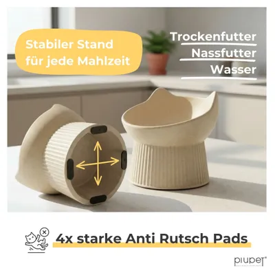 PiuPet® Ergonomischer Futternapf I schnurrhaar freundlich I rutschfest PiuPet® Ergonomischer Futternapf I schnurrhaar freundlich I rutschfest