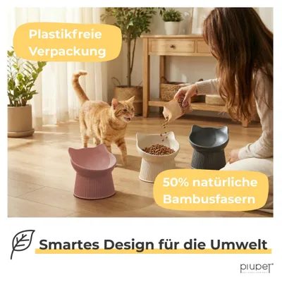 PiuPet® Ergonomischer Futternapf I schnurrhaar freundlich I rutschfest PiuPet® Ergonomischer Futternapf I schnurrhaar freundlich I rutschfest