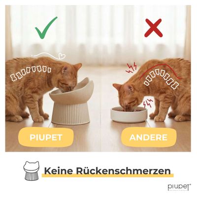 PiuPet® Ergonomischer Futternapf I schnurrhaar freundlich I rutschfest