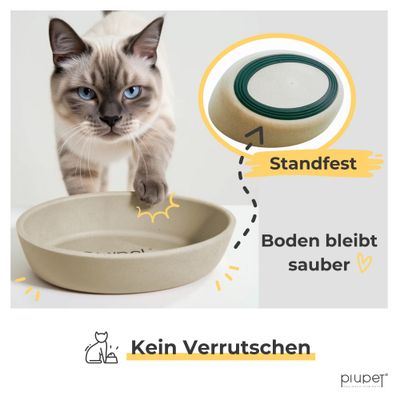 PiuPet® Futternapf 2er Set I rutschfester Katzennapf I 230ml