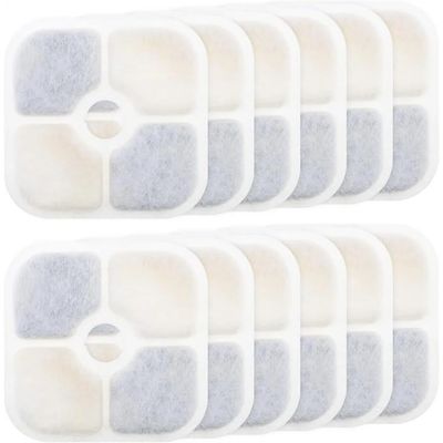 Aktivkohle Wasserfilter-Set, 12-teilig, Katzentrinkbrunnen Wasserreinigung
