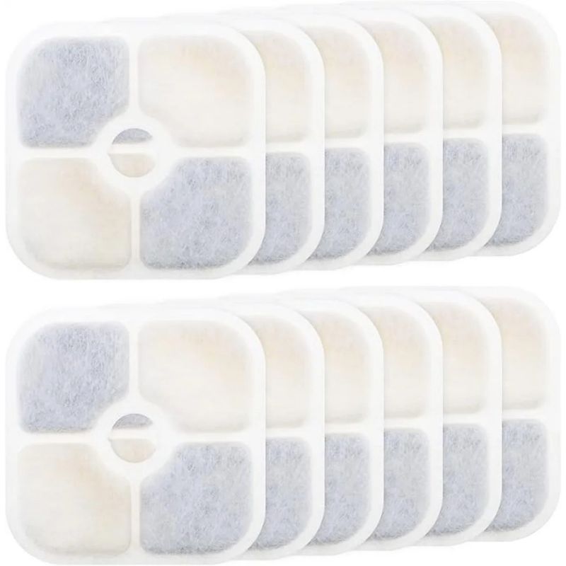 Aktivkohle Wasserfilter-Set, 12-teilig, Katzentrinkbrunnen Wasserreinigung