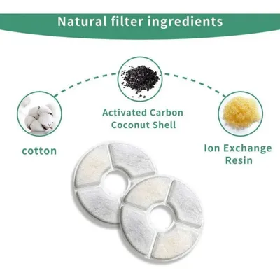Pawffee 6 filtros redondos de carbón activado para fuentes de gatos Pawffee 6 filtros redondos de carbón activado para fuentes de gatos