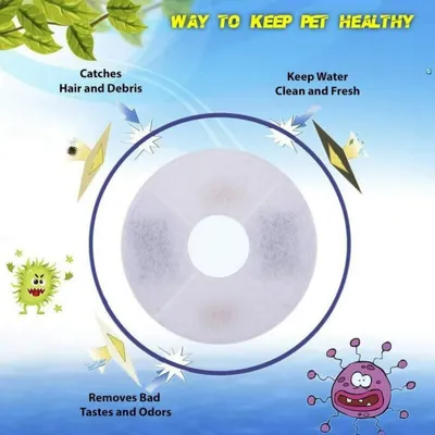 Pawffee 6 filtros redondos de carbón activado para fuentes de gatos Pawffee 6 filtros redondos de carbón activado para fuentes de gatos