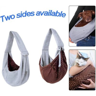 Pawffee Bolsa transportadora gris con correa de hombro para mascotas