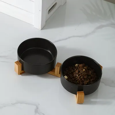 FurryFusion Cuenco doble de cerámica para perros y gatos FurryFusion Cuenco doble de cerámica para perros y gatos