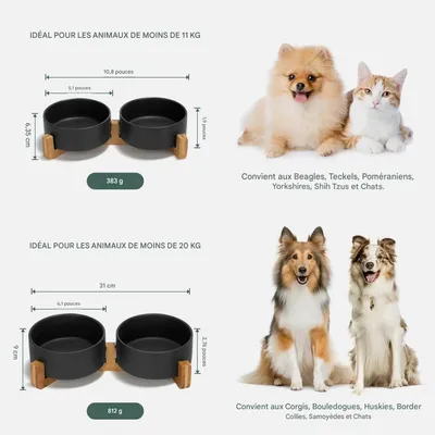 FurryFusion Doppelter Keramiknapf für Katzen und Hunde