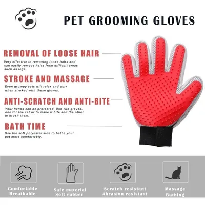 Gant toilettage animal, brosse massage épilation, droitier Gant toilettage animal, brosse massage épilation, droitier