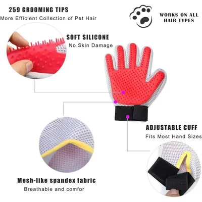 Gant toilettage animal, brosse massage épilation, droitier Gant toilettage animal, brosse massage épilation, droitier