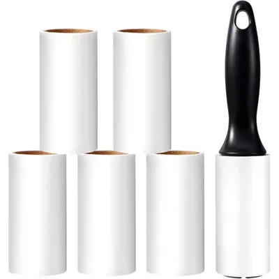 Rouleau anti-poils x6 : manche vêtements, canapé chien/chat