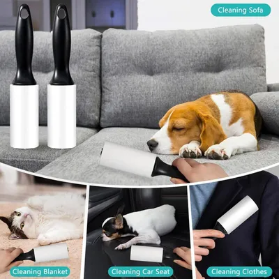 Rouleau anti-poils x6 : manche vêtements, canapé chien/chat