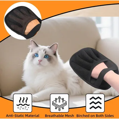 Gants anti-poils x2 : double face, canapé, vêtements chien/chat