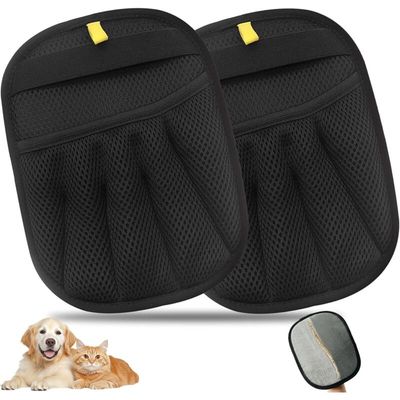 Gants anti-poils x2 : double face, canapé, vêtements chien/chat
