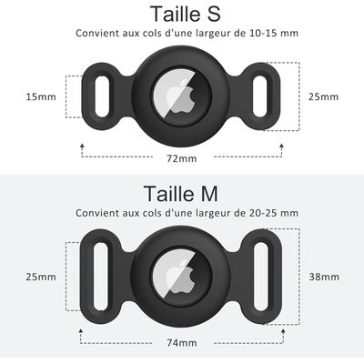 Protecteur de collier pour animaux de compagnie Pawffee AirTag, taille S