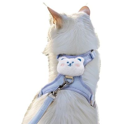 Pawffee conjunto de collar, arnés y correa para perro, chaleco ajustable