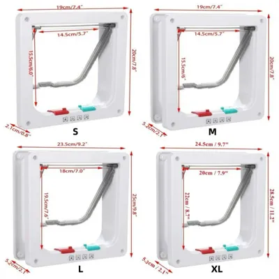 Pawffee Gatera con túnel, ventana y puerta, blanca M