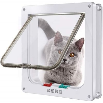 Weiße Katzenklappe S Tunnel – Fenstertüren Schränke, universell einsetzbar