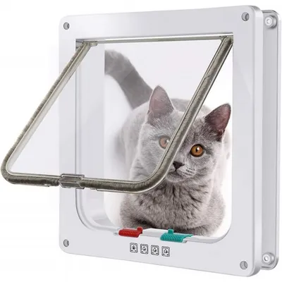 Weiße Katzenklappe S Tunnel – Fenstertüren Schränke, universell einsetzbar Weiße Katzenklappe S Tunnel – Fenstertüren Schränke, universell einsetzbar