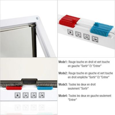 Pawffee Gatera de 4 posiciones: puerta para gatos/perros túnel cerradura