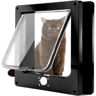 Magnetische Katzenklappe L schwarz – Katzen kleine Hunde, einfach