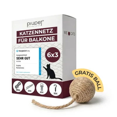 PiuPet® Katzennetz I transparent I inkl. Montagematerial