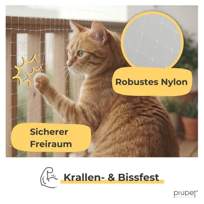 PiuPet® Katzennetz I transparent I inkl. Montagematerial PiuPet® Katzennetz I transparent I inkl. Montagematerial