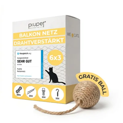 PiuPet® Katzennetz I Drahtverstärkt I Befestigungsset inkl. PiuPet® Katzennetz I Drahtverstärkt I Befestigungsset inkl.