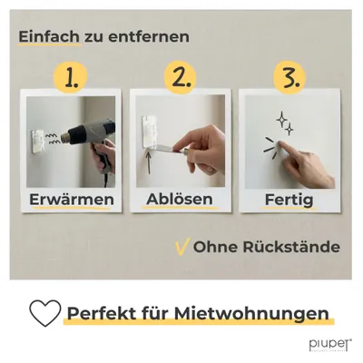 PiuPet® Klebehaken für Katzennetz ohne Bohren I Katzennetz Befestigung