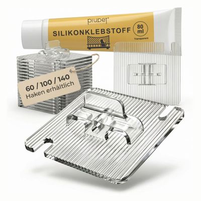 PiuPet® Klebehaken für Katzennetz ohne Bohren I Katzennetz Befestigung