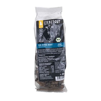 Liebesgut Katzenfutter Bio Rinder Minis Katzenleckerli