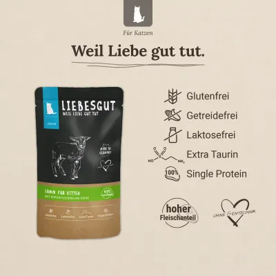 Liebesgut Katzenfutter Lamm mit Kokosflocken und Birne