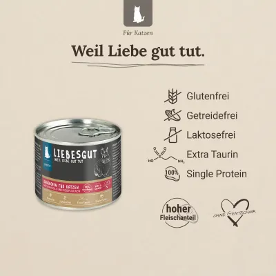 Liebesgut Katzenfutter Kaninchen mit Mangold und Reisflocken