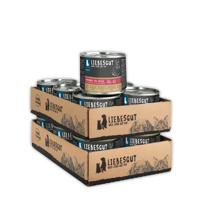 Liebesgut Katzenfutter Kaninchen mit Mangold und Reisflocken